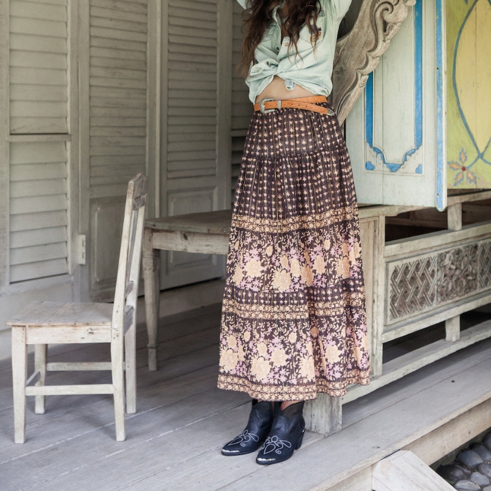 Spell designs desert rose maxi skirt raven brown - Picture 4 of 8